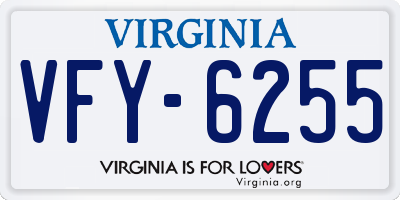 VA license plate VFY6255