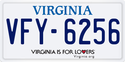 VA license plate VFY6256