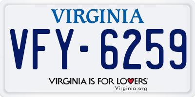 VA license plate VFY6259
