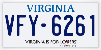 VA license plate VFY6261