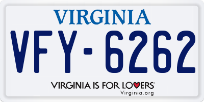VA license plate VFY6262