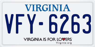 VA license plate VFY6263