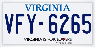 VA license plate VFY6265