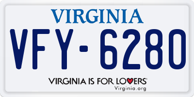 VA license plate VFY6280