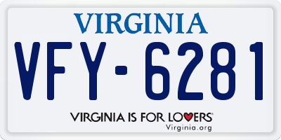 VA license plate VFY6281