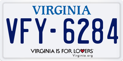 VA license plate VFY6284