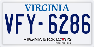 VA license plate VFY6286
