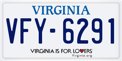 VA license plate VFY6291