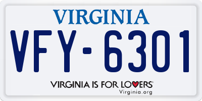 VA license plate VFY6301