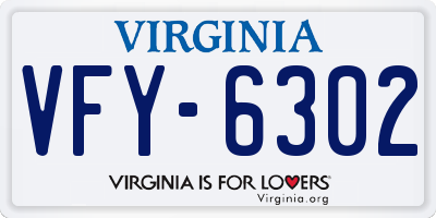 VA license plate VFY6302