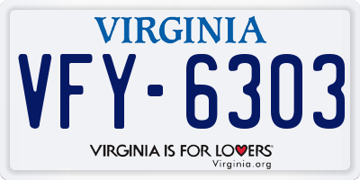 VA license plate VFY6303