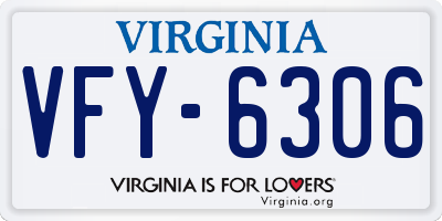 VA license plate VFY6306