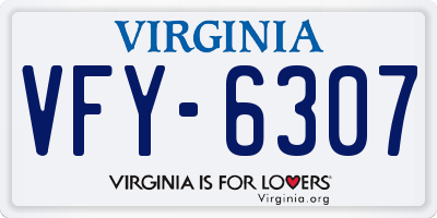 VA license plate VFY6307