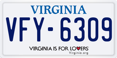VA license plate VFY6309