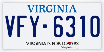 VA license plate VFY6310