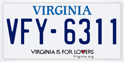 VA license plate VFY6311