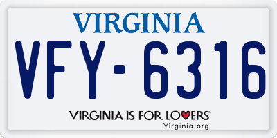 VA license plate VFY6316