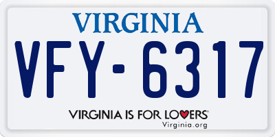 VA license plate VFY6317