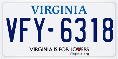 VA license plate VFY6318