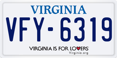VA license plate VFY6319