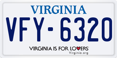 VA license plate VFY6320