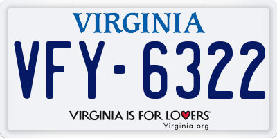 VA license plate VFY6322