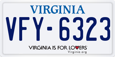 VA license plate VFY6323