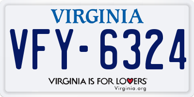 VA license plate VFY6324