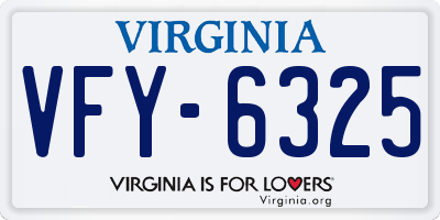 VA license plate VFY6325