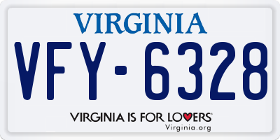 VA license plate VFY6328