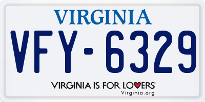 VA license plate VFY6329