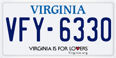 VA license plate VFY6330