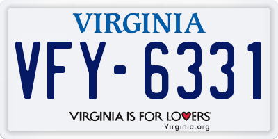 VA license plate VFY6331
