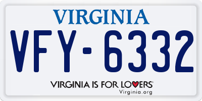 VA license plate VFY6332