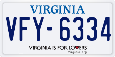 VA license plate VFY6334
