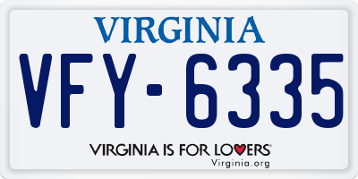VA license plate VFY6335
