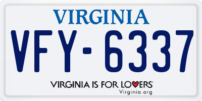VA license plate VFY6337