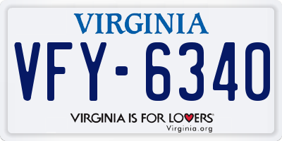 VA license plate VFY6340