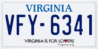 VA license plate VFY6341