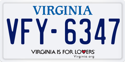 VA license plate VFY6347