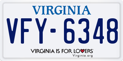 VA license plate VFY6348