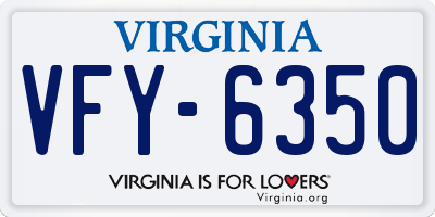VA license plate VFY6350