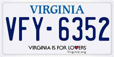 VA license plate VFY6352