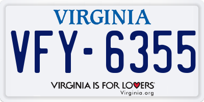 VA license plate VFY6355