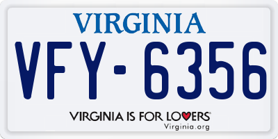 VA license plate VFY6356