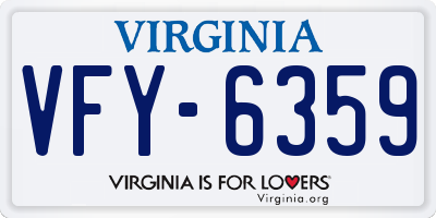 VA license plate VFY6359