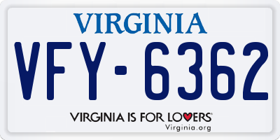 VA license plate VFY6362