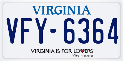 VA license plate VFY6364