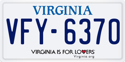 VA license plate VFY6370