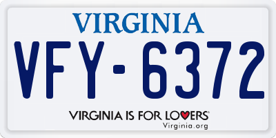VA license plate VFY6372